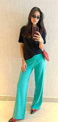 Teal Fold Over Pants